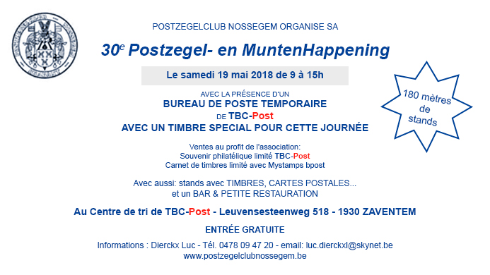 30ste postzegel en munten happening